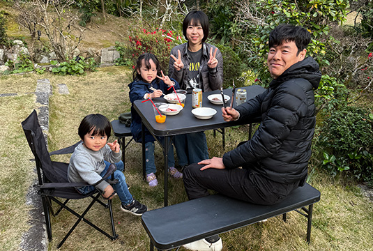 夕食/お庭でバーベキュー
